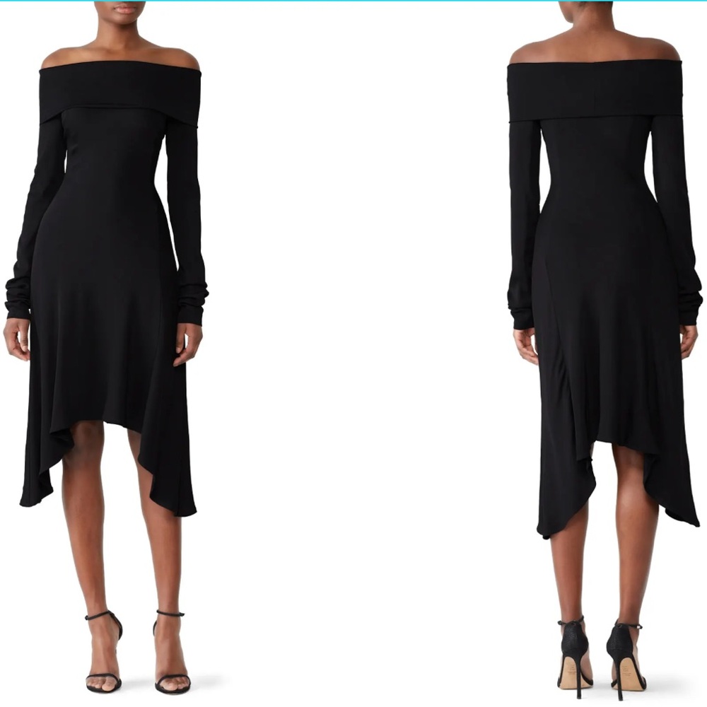 Derek Lam Collective Black off the Shoulder Dress